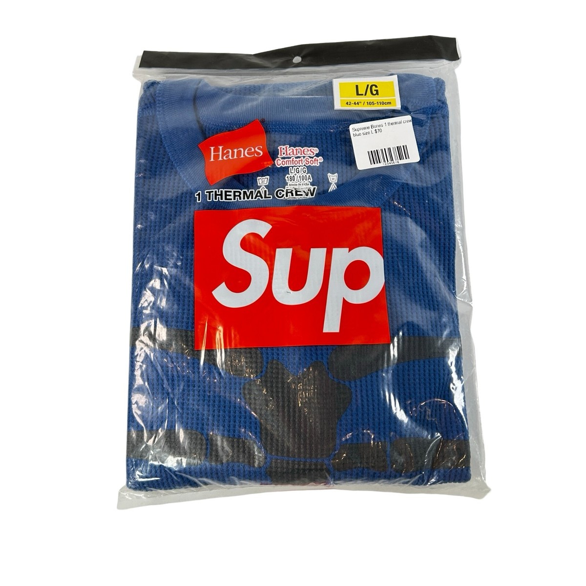 Supreme x Hanes Bones Thermal Crew Blue (1 Pack) FW24 - IN