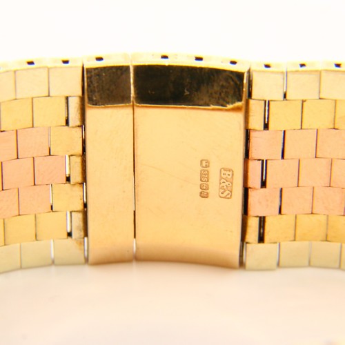 Vintage 9ct Broad Cuff Bracelet 7.25" 1970 Hallmarked Multi Toned Gold Bangel - Picture 5 of 20