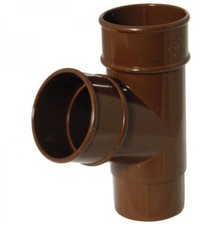 Floplast Down Pipe RY1BR 68mm Round - 67.5* Branch - Brown