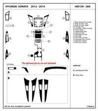 Real Carbon Fiber Dash Trim Kit For Hyundai Sonata Wo Navigation 2012 - 2014