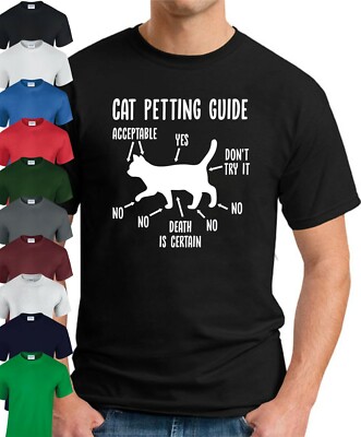 T-SHIRT KATZE STREICHELFÜHRER > Lustige Neuheit Spruch Streber Nerd Tiere Herren Oberteil 