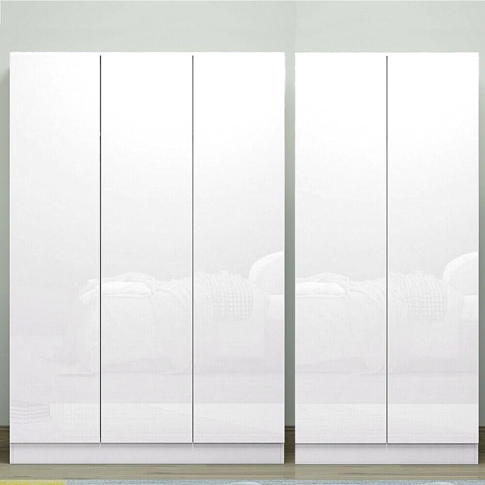 DDO 2 Door 3 Door High Gloss White Wardrobe Modern Bedroom Furniture Soft Close