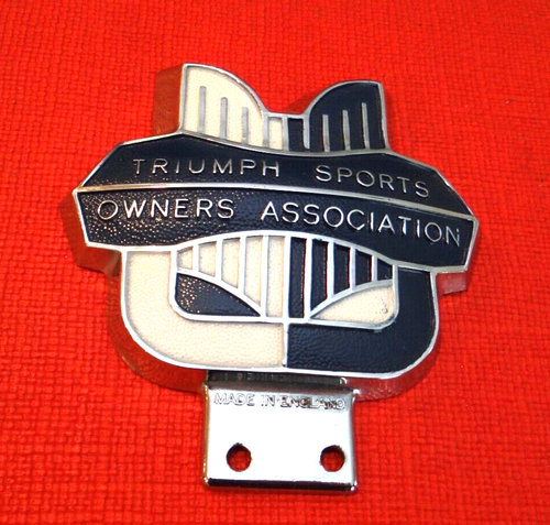 Vintage TRIUMPH TSOA GRILLE BADGE Sport Owners Association Emblema TR2 TR3 TR4 - Foto 9 di 10