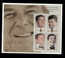 Uganda 2003 - President RONALD REAGAN - Sheet of 4 Stamps - Scott #1786 - MNH