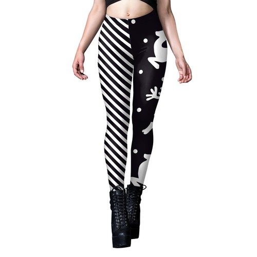 Cosplay Halloween Christmas Thanksgiving Leggings Women Elastic Skull Yoga Pants - Picture 39 of 43