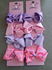 8 Total Clip On Hair Bows For Girls
