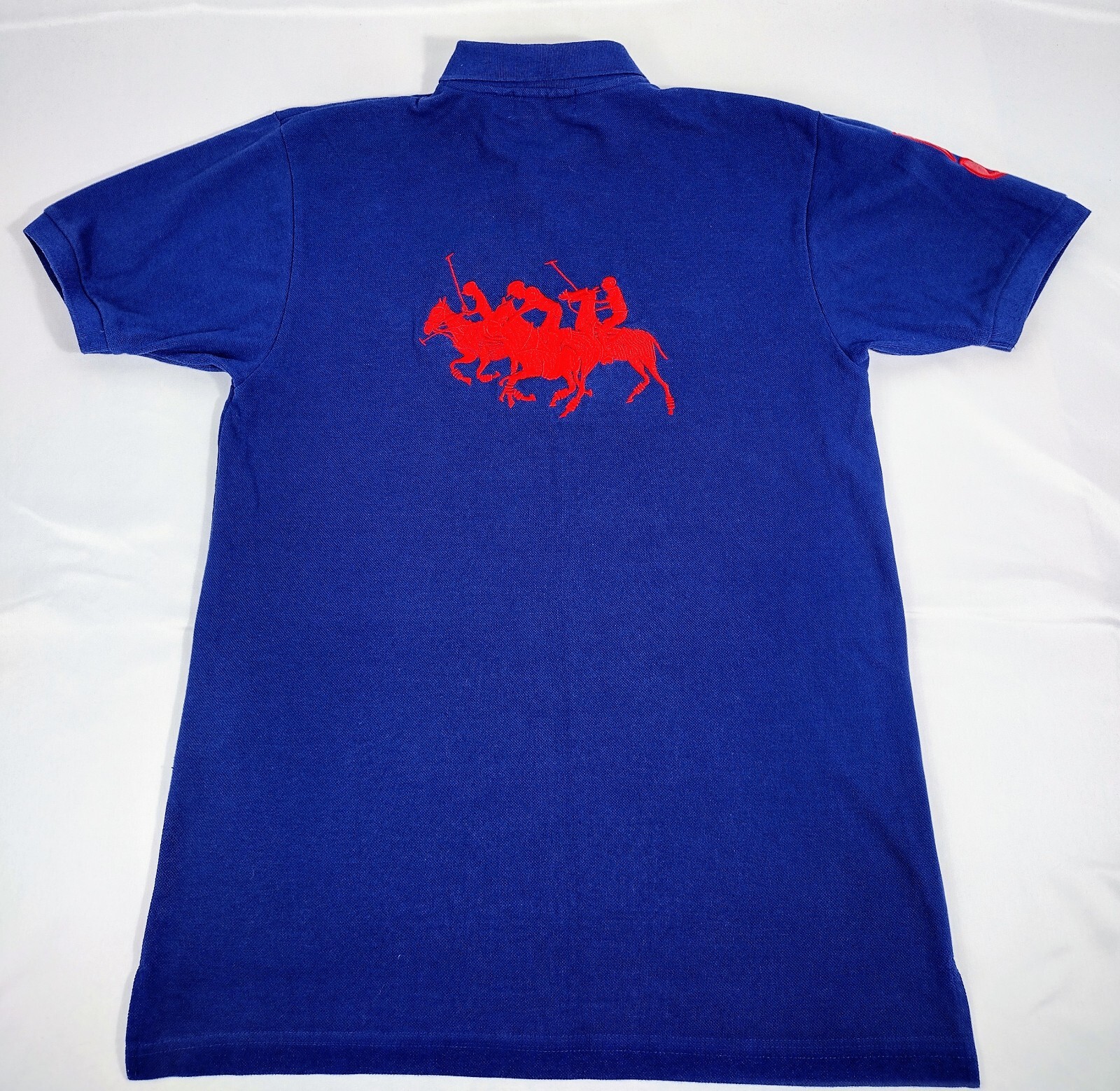 Polo Ralph Lauren #5 Triple Pony Front Back Embroidered Blue Mens Sz XL Shirt