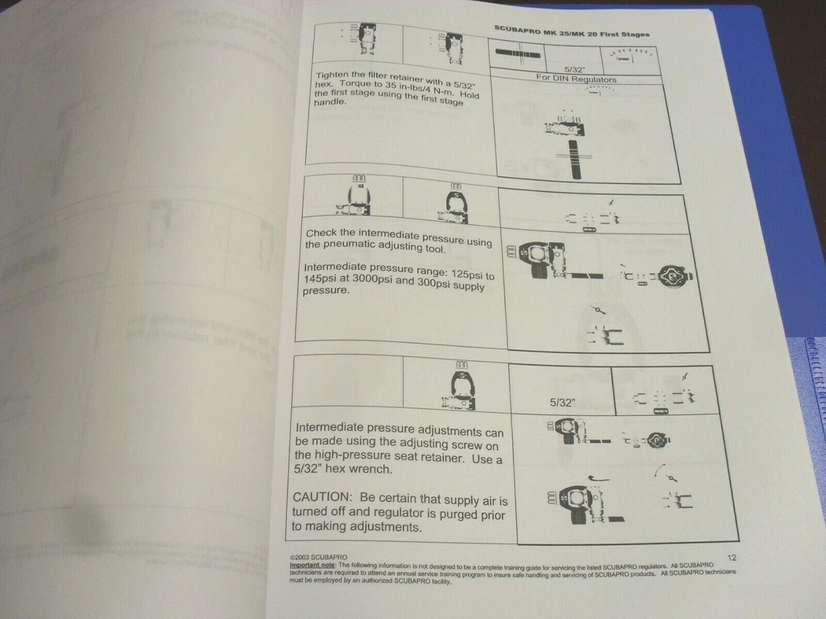 ScubaPro repair guide schematics for every MK 20 MK 25 ever