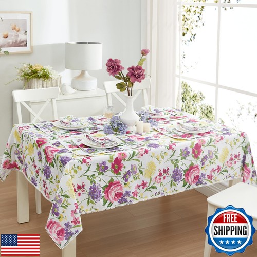 Newbridge Easter Sophia Pom Pom 60 x 120 Inch Rectangle Fabric Tablecloth, Wr - 第 1/5 張圖片