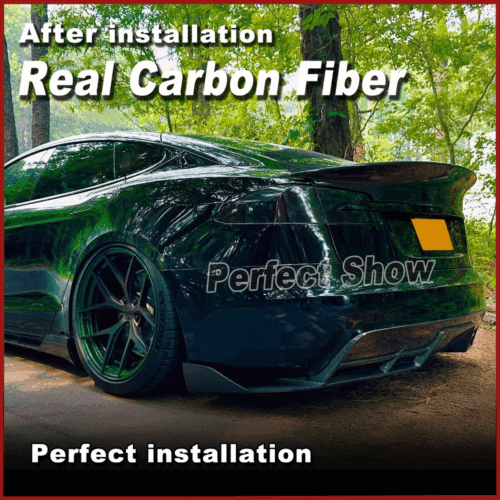 For Tesla Model S Plaid 21-24 REAL Carbon Front Bumper Lip Side Skirts Diffuser - Bild 10 von 18