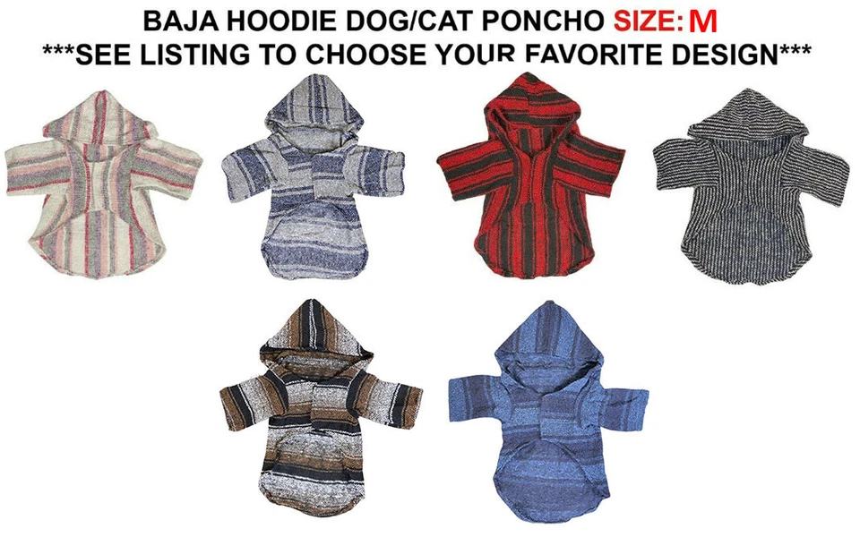 Moletom com capuz Baja para cachorro - Poncho colorido para cachorro - tamanho: MÉDIO - Imagem 2 de 4