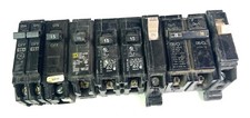 LOT OF 9 15 Amp Breakers Square D GE Black Plastic