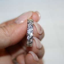 3.6ct Trillion Austrian Zircon Semi Hoop Earrings 14k White Gold over Base