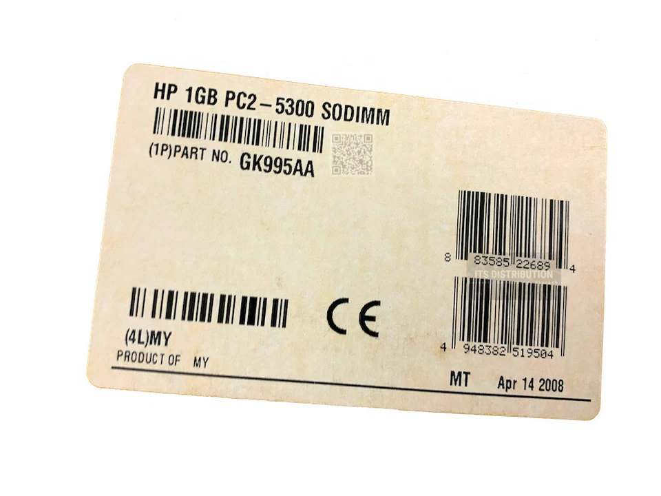 GK995AA I New HP 1GB DDR2 SDRAM Memory Module 1 x 1GB 667MHz DDR2-667/PC2-5300 - Image 2 of 4