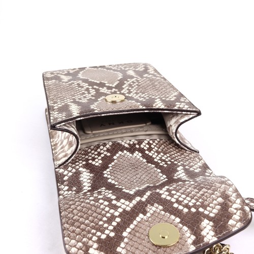 DKNY Elissa Umhängetasche Kettenriemen Leder Python-Prägung 198 $, beige - Bild 4 von 5