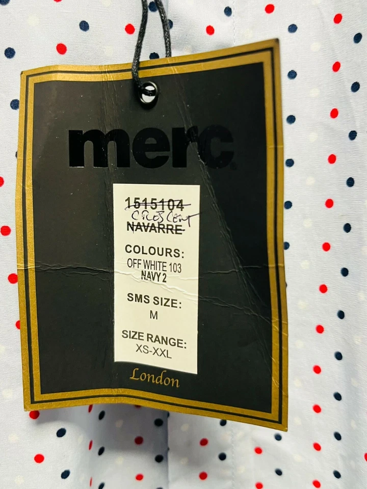 Merc Manga Larga Azul con Lunares Camisa Mediano TD022 Envío 02 - Imagen 2 de 3