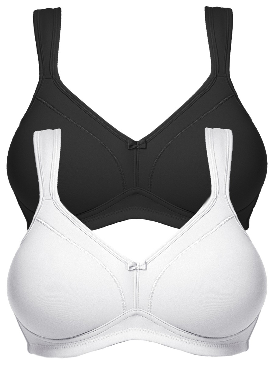 Susa Topsy Pack of 2 Non-wired Bra 7077 White with Div Colours | eBay