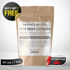 Reishi Mushroom Dual Extract Capsules (20:1 equivalent to 10,000mg) Vegan Capsx1