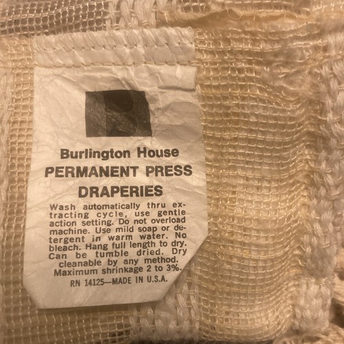 2 Curtain Panels Vtg Period 70's 80s Pinch Pleat Woven BOHO Macrame Vibe 52" L - Picture 4 of 5