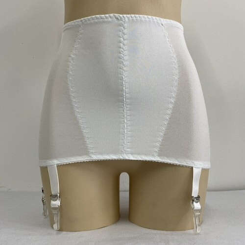 Damen Vintage Satin Panty Girdle Mieder Hüfthalter Strumpfgürtel 6 Halter Lachs` - Bild 13 von 30