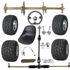 32'' Rear Axle 5" Tires Rims 10X4.50-5 11x7.10-5 Steering Assy Racing Go Kart