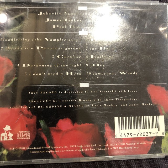 Concrete Blonde Bloodletting CD Longbox 1990 IRS Factory for sale