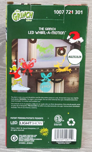 NEW GEMMY DR SEUSS THE GRINCH LED LIGHTSHOW PROJECTOR WHIRL A MOTION CHRISTMAS - Bild 6 von 11