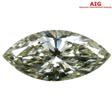 0.32 ct AIG Certified SI2 Marquise Cut (7 x 3 mm) Fancy Light Yellow Diamond