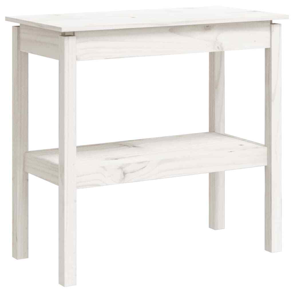 Tavolo Consolle Bianco 80x40x75 cm in Legno Massello di Pino