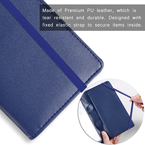 как выглядит PU Leather Checkbook Cover for Register Duplicate Deep Blue Simple Style фото