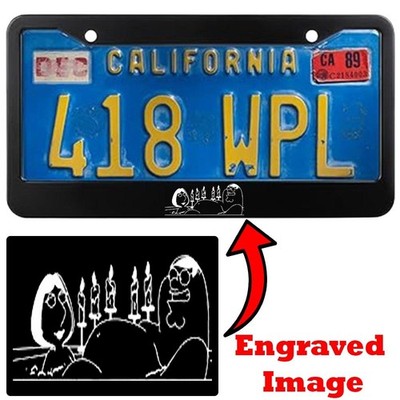 Engraved Black License Plate Frame - Peter and Louis Griffin #2
