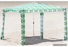 COOLCABANAS 5 Beach Cabana Sun Shade Shelter Tent - Large- Green Geometric