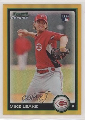 2010 Bowman Chrome Gold Refractor 21/50 Mike Leake #186 Rookie RC fm0