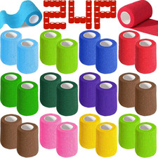 Self Adhesive Bandage Wrap 24 Pack 3 in X 5 Yards Elastic Cohesive Vet Sports