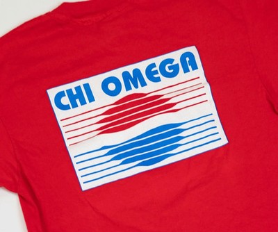 VTG Single Stitch 80s Fraternity Chi Omega USC College Tee XL Pepsi Frat Party