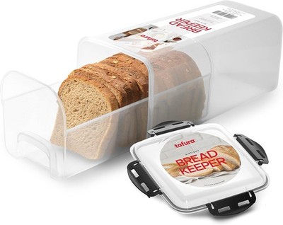 Bread Stora Container with Tray, Plastic Bread Box, Bread