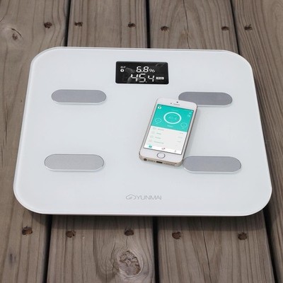 YUNMAI Bluetooth Smart Scale w/ App Weight & BMI Glass Top Accurate 13 Body Comp