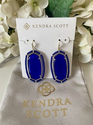 Kendra Scott Elle Threaded Earrings - Gold & Cobalt Blue
