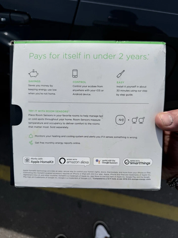 ecobee3 lite Smart Thermostat - Black (EB-STATE3LT-02) - Image 2 of 2