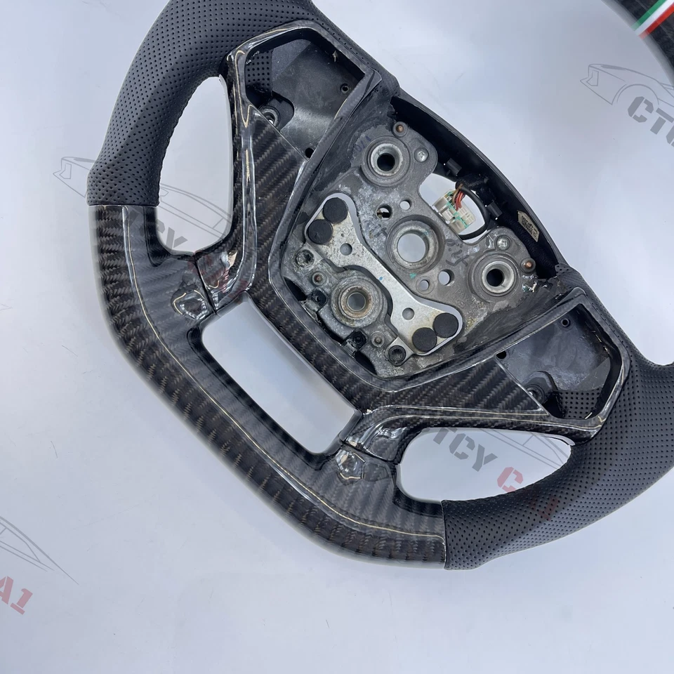 Custom Carbon Fiber Steering Wheel for Hyundai 2015-17 Sonata perforated leather - Image 4 of 4