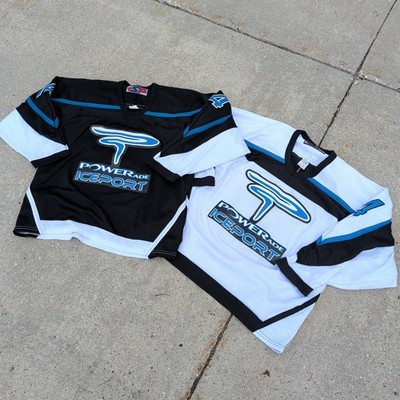 VINTAGE LOT 2 MADE IN CANADA SP PRO POWERADE ICEPORT #14 HOCKEY JERSEY L