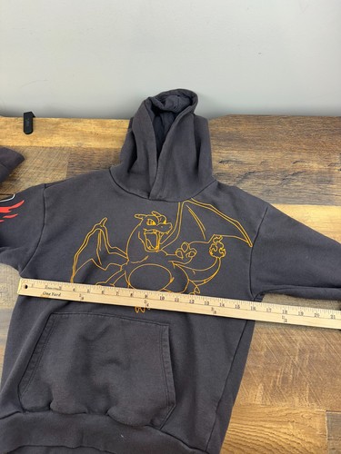 Pokemon Charizard Hoodie Youth Kids Boys Large Medium Gray AOP Graphic - Picture 5 of 6