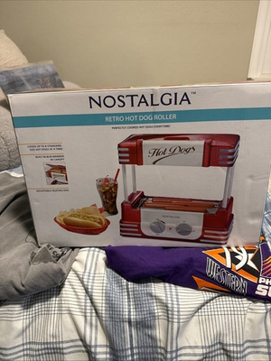 #ad NOSTALGIA ELECTRICS HOT DOG ROLLER CLEAN GRILL MODEL RHD800 amp; BUN WARMER Nib $49.99