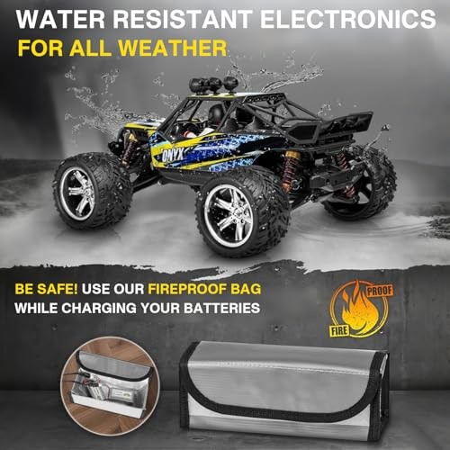 1/12 Scale RC Cars for Adults，Max 48mph Electric Off-Road Monster Yellow