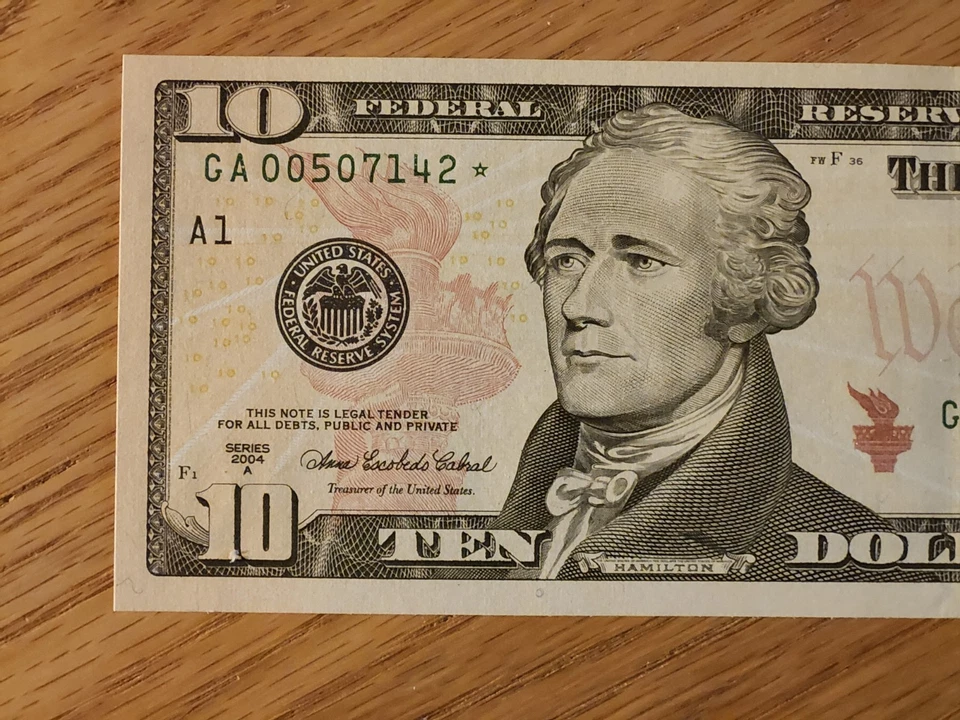 2004 A $10 BOSTON STAR NOTE LOT (3) UNC/GEM # GA00507142*-GA00507144* 00 START - Image 3 of 4