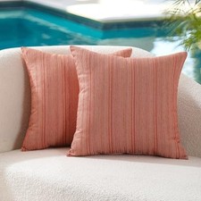 Outdoor Waterproof Throw Pillow Covers 16x16 Set 16" x 16" Pack of 2 Orange