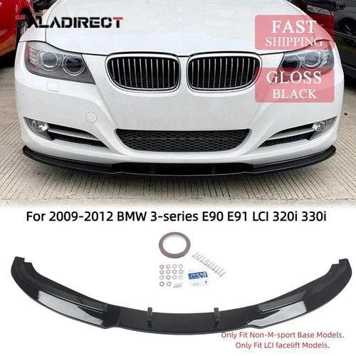 For BMW E90 328i 335i 09-12 Base LCI Gloss Black Front Bumper Lip Splitter
