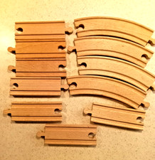 Brio Wooden Train Tracks Short Curved  Straight Lot Of 11 Thomas Compatible