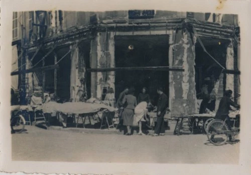 French woman tries shoes dvt devastated store ORLEANS June 1940!