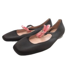 MiuMiu Ballerina Flat Shoes Satin Black Women's Size EU38.5/US8.5